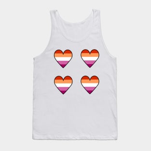 Lesbian flag hearts Tank Top